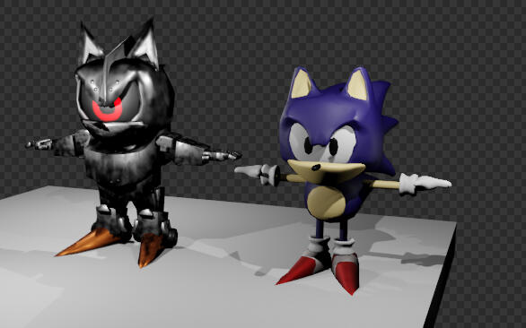 Mecha Sonic and Sonic